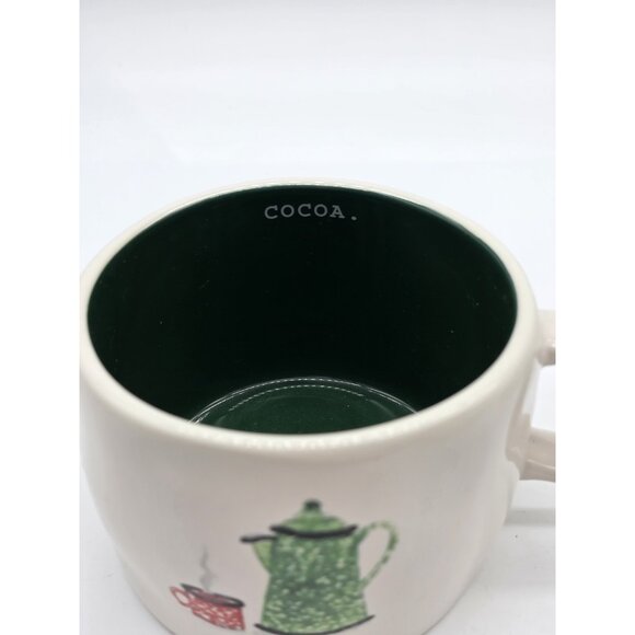 Rae Dunn Artisan Collection by Magenta Green Winter Time Cocoa Coffee Mug Cup - Picture 2 of 13